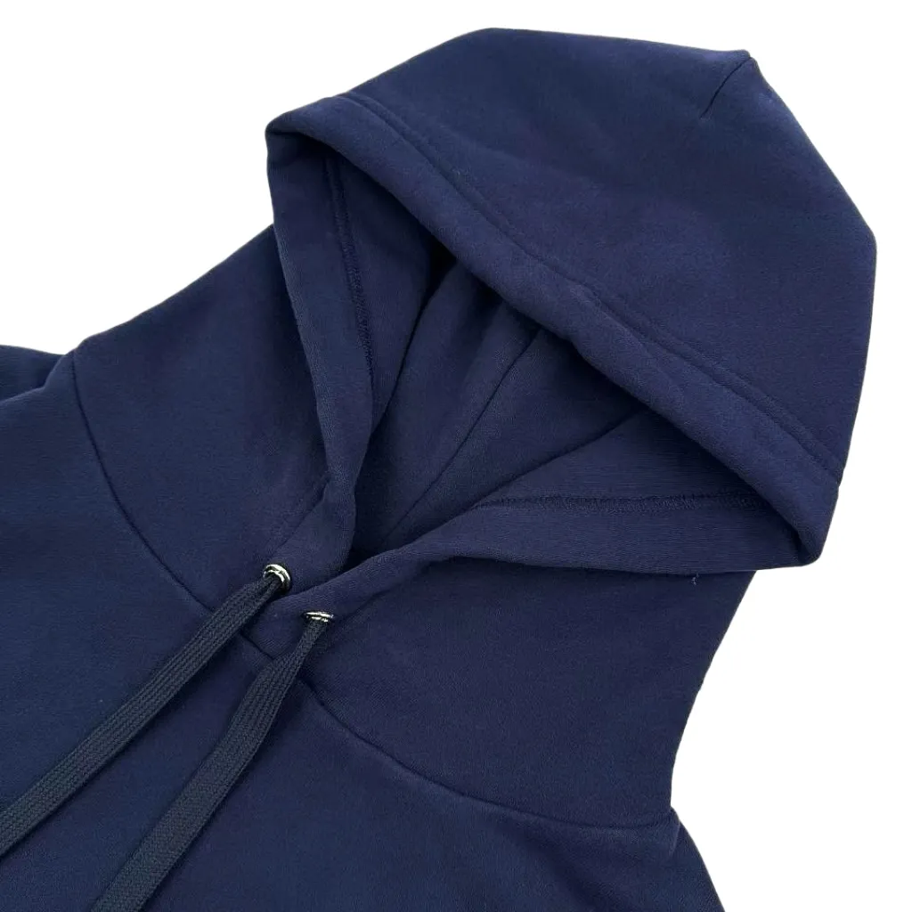 🅿️450 [Exclusive supply] CH Crow Heart Horseshoe Unicorn Arm Hooded Jacket (Blue) The fabric is made of Australian velvet satin technical cotton. It has excellent texture and is comfortable and close to the skin. A touch of midnight navy dip-dyeing, low-key elegance. Three forms of red horseshoe flowers are realistic. Like the trend of flame ink, it naturally blends on rice paper. Control the visual focus. From concrete totems to abstract light spots, whispering that I am the rock oracle of the rules. A rebellious ceremony about wearing and performing, using glue printing. The printing has been modified three times by the film screen. The glue liquid paint is used to print the pattern on the fabric. The fabric is baked to fix the printed pattern. The fabric has been washed. It has a better hand feel and texture. It is not easy to deform, not easy to shrink, not easy to fade, and maintains long-term beauty. Size:S-M-L-XL